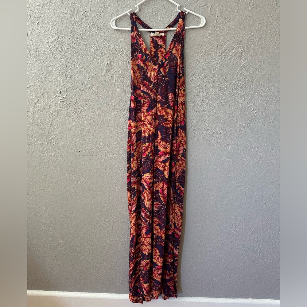Tropical floral maxi dress